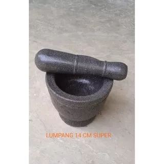 lumpang +alu   tumbukan 14 cm. lesung batu asli kecil