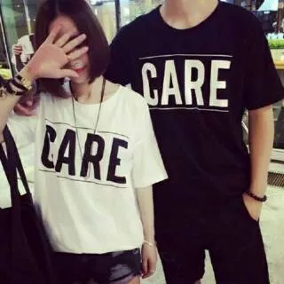 KAOS COUPLE CARE / BAJU PASANGAN CARE / BAJU COUPLE LENGAN PENDEK MURAH CARE