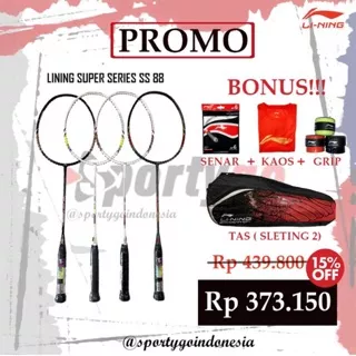 READY! RAKET BADMINTON LINING SUPER SERIES SS 88 / LI NING SS 88 / SS88