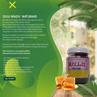 Masker Lulur Zulu Madu dan Zulu Natural  200gr, Naturaid