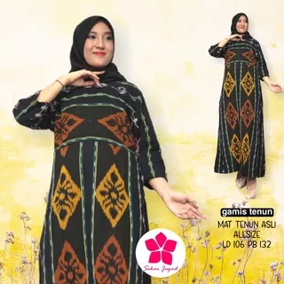 Long Dress Gamis Tenun by Butik Batik Solo bahan batik tenun kode LONG DRESS GAMIS TENUN ALIKHA