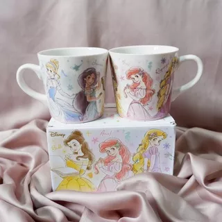 Mug Gelas Cangkir Keramik Karakter Kartun Lucu Disney Princess Ariel Jasmine Belle Cinderella Rapunzel Unik Kartun