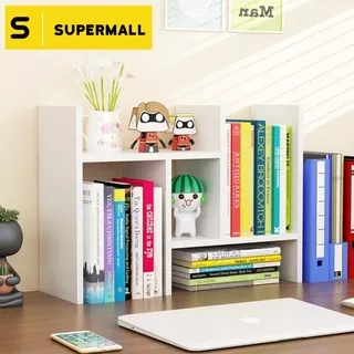 SUPERMALL Rak Buku Kayu / Rak Meja / Lemari Susun - Portable Bookshelf