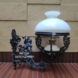 Lampu Dinding Jawa Klasik 28cm/ Rumah Lampu Antik Model Jadul Betawi