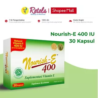 Nourish-E 400 IU Vitamin E Kesehatan Kulit - 30 Kapsul / Nourish E / Kemasan Baru