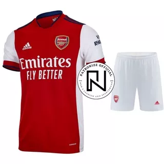 Patronize - FullSet Setelan Jersey dan Celana Sepak Bola Baju Kaos Bola Arsenall Home 2021-2022 Grade Ori Import Premium High Quality Terbaru