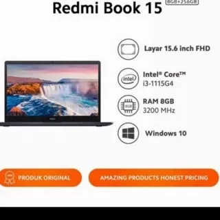 Xiaomi redmi book 15 Ram 8/512 layar laptop redmibook 15.6 FHD Intel core i3