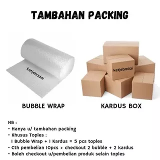 Extra Bubble Wrap & Kardus Box untuk Tambahan Packing agar toples dan paket aman