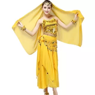 BAJU BELLY DANCE SET TANKTOP CHILI ROK INDIA COIN TARI PERUT TAMBORIN BELT SIFON