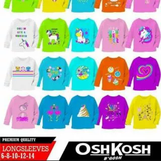 Kaos Oshkosh Lengan panjang anak perempuan 6T-14T