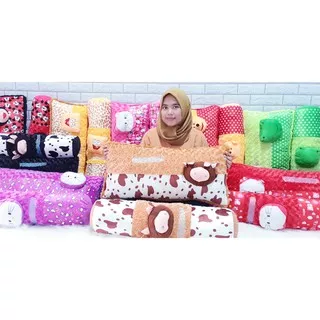 Bantal Guling Boneka Set Cinta Karakter Jumbo 80 cm