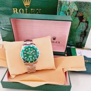 Jam tangan pria Rolex submarine rantai Ss331452 plus box plus baterai cadangan