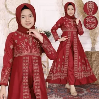 Baju Setelan Anak Perempuan Umur 10 11 12 13 14 15 Tahun Terbaru Mewah Moscrepe Kombi Bordir Tanari