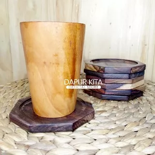 Coaster / Tatakan Gelas Bahan Kayu Sonokeling Model Unik