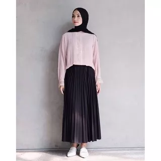 VIONA ROK PLISKET PAYUNG SLIM LOOK (BAHAN JERSEY KOREA HQ)