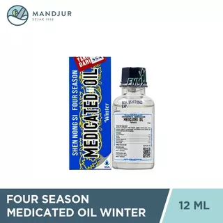 Four Season Medicated Oil Winter 12 mL - Minyak angin Pereda Sakit Kepala, Masuk Angin, dan Mual Mabuk Perjalanan