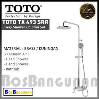 Keran Shower TOTO TX493SRR (Panas - Dingin) / Keran Shower Head + Hand Shower + Bathtub TOTO TX493SR