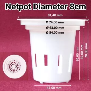 Netpot 8 cm putih /Netpot gelas Aqua /pot Gelas Aqua putih
