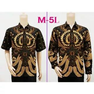 Hem Batik Sogan Galaran Garuda Motif Modern Pria Baju Kerja M L XL XXL 3L XXXL 4L XXXXL 5L Jumbo