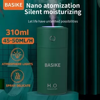 BASIKE Colorful Cool Mini Mist Humidifier USB Personal Desktop Humidifier for Car Office Room Bedroom,etc Auto Shut-Off Super Quiet Night Light Function