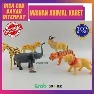 MAINAN ANAK HEWAN ANIMAL BINATANG KARET PLASTIK/MAINAN HEWAN BINATANG JERAPAH MACAN HARIMAU GAJAH SINGA KAMBING/MAINAN MINIATUR HEWAN HEWANAN ANIMAL BINATANG