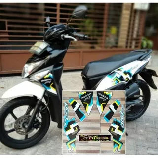 striping original Honda beat pop hitam putih tahun 2016 2017