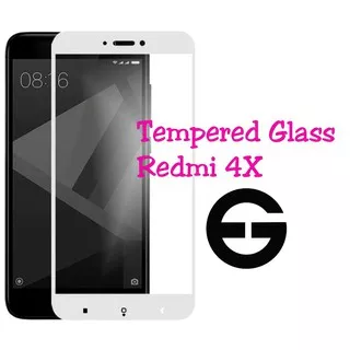 TEMPERED GLASS FULL KACA WARNA REDMI 4X