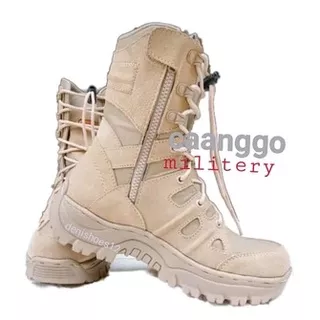 SEPATU pdl tactical CAANGGO cream suede safety boots pdl pol PP  pdl ASN8INC