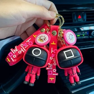 Gantungan Kunci Bentuk Boneka Kartun Cumi-Cumi / Segitiga 3d Untuk Aksesoris Tas Ransel / Mobil