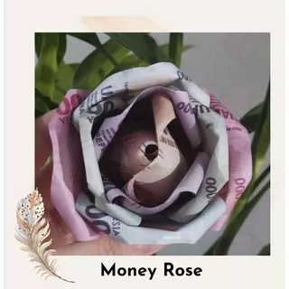 Bunga kertas dari uang mainan palsu untuk dekorasi/Bunga mawar hiasan mahar/money rose/bunga mawar kertas