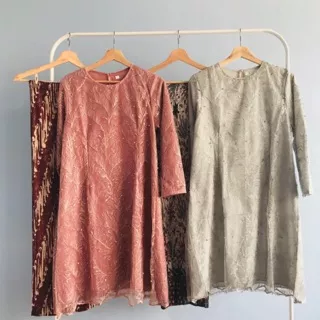 Kebaya Tunik Set (baju pesta/undangan model tunik set dengan rok batik murah)