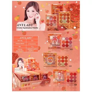 ANY LOVELY STRAWBERRY - AnyLady 9 Color Mini Eyeshadow Peach Eye Shadow