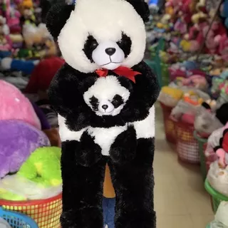 boneka Panda Jumbo Karakter, boneka Panda beranak besar SNI, Boneka Panda anak 1,25 meter