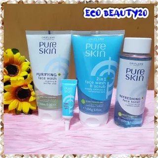 Pure Skin Purifying Face Wash / 2 in 1 Wash & Scrub / Refreshing Face Toner / Sos Spot Gel