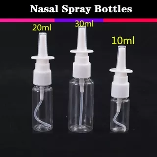 10ml 20ml 30ml Empty Plastic Nasal Spray Bottles Pump Sprayer Mist Nose Spray Refillable Bottle