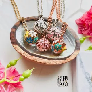 SALE kalung aromatherapy diffuser flower ball - necklace pendant diffuser accessories essential oil