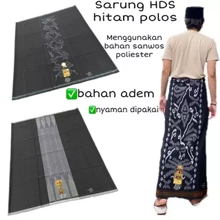 sarung HDS hitam polos-sarung samarinda-sarung santri-sarung rabbani-sarung BHS/wadimor/atlas/sapphire/gajah duduk-sarung HMM
