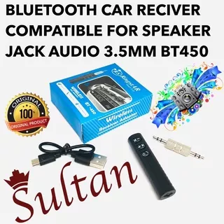 GROSIR CAR BLUETOOTH RECIVER BT450 COMPATIBLE FOR SPEAKER JACK AUDIO 3.5MM RECEIVER TAPE MOBIL COLOKAN JARUM 3.5 MM