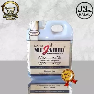 Madu Plus Proplis Mujahid 1 kg - Planet Herbal Kemasan abu | Madu Hutan MUJAHID 1kg Asli + Propolis | Madu Mujahid Plus Propolis 1 kg Planet Herbal | kemasan COKLAT|