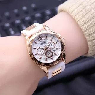 (COD)?JAM TANGAN WANITA JAM TANGAN CEWE GS MURAH LEBAY TALI RUBBER TANGGAL AKTIF CHRONO OFF FREE BOX DAN BATRAI CADANGAN DM4.cm