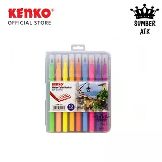 BRUSH COLOR SOFT KENKO 18 COLOR SOFT BRUSH MARKER ( 18 Warna ) Brush PEN / BRUSH WATER - SBM-18C