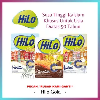 HILO Gold - Susu Tinggi Kalsium Untuk Usia Diatas 50 Tahun - Susu Hilo - Kemasan 250 , 500 & 750 gr