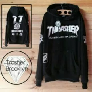 Best Seller - Sweater Hoodie Thrasher Brooklyn 77 All Size / Hoodie Pria / Jaket Pria