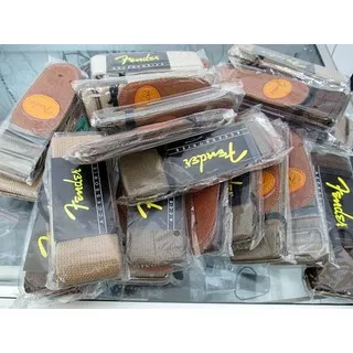 Strap Gitar Fender Tali Guitar Impor Warna Hitam coklat kopi dan cream