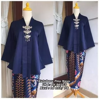 Kebaya Brukat/Setelan Pesta Modern/Fashion Wanita/Abg/ Murah/Sete PY996 SetelanFloy KutuNavy - Navy