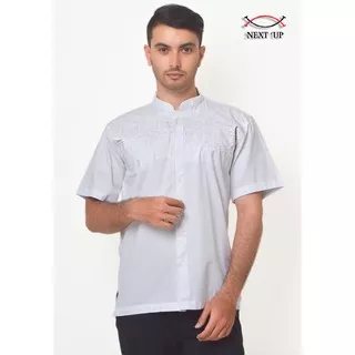 Baju Koko Casual Putih NEZKO Lengan Pendek - 34KK