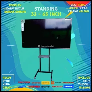 Braket Breket Bracket Tv Stand Kaki 55 50 60 49 43 42 40 Inch Led Lcd Plasma 32 - 60 Inci Bisa Nunduk Dangak Semua Merk Garansi Polytron Sharp Aquos LG Samsung Coocaa Changhong Xiaomi Mi Realme Tcl Akari Panasonic Toshiba Sony Hisense Holo Roda BB1