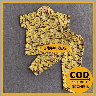 Sibyan Kids - Baju Tidur Anak Laki Laki Motif Spongebob Usia 3 Bulan s/d 12 Tahun