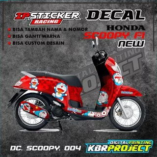 SCOOPY FI NEW Decal Sticker - Decal stiker Full Body SCOOPY FI NEW ip. 004 (DORAEMON) BISA CUSTOM