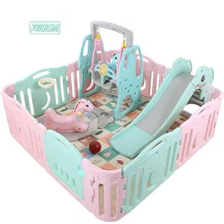 Girl Series Set Playground Full Kids slider swing ball basketball Mainan Anak Bayi Kuda Mattras